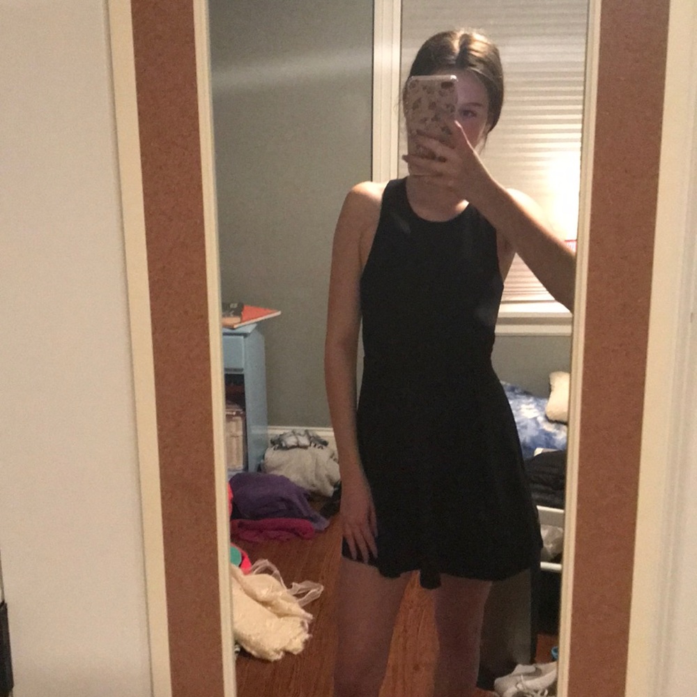 black dress with cut out back